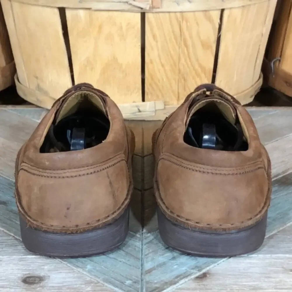 Birkenstock Memphis 4-Eye Tan Brown Nubuck Lace-Up Comfort Oxfords Mens Size 8